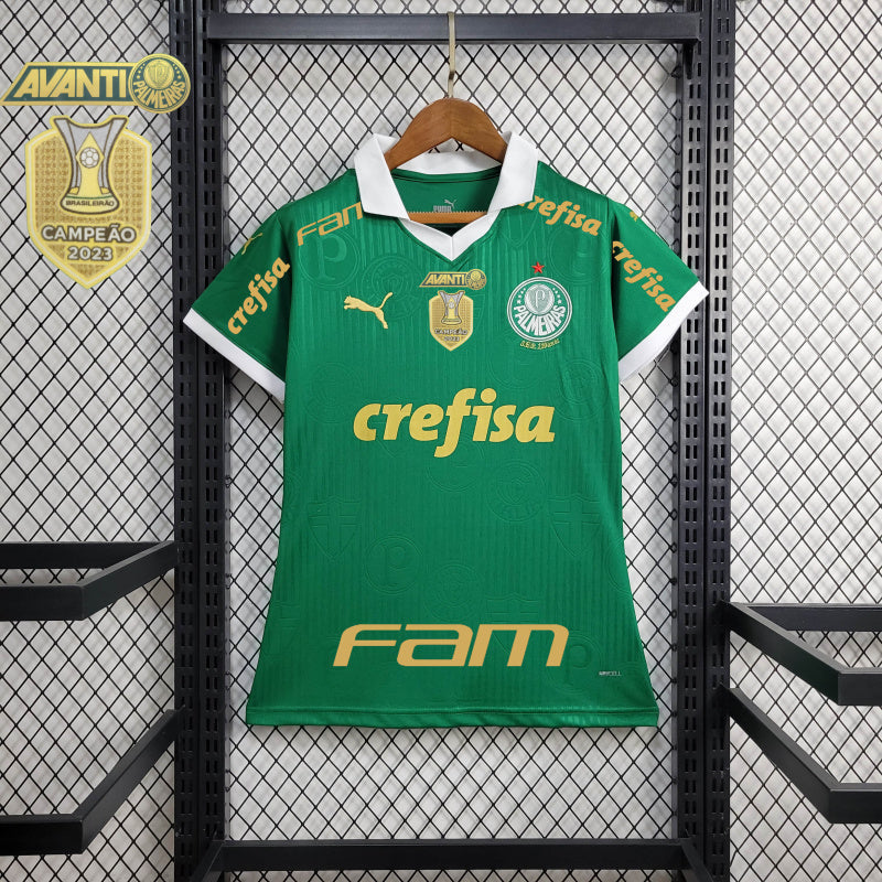 Camisa Palmeiras Home Full Patrocínios + Patches 24/25 - Puma Torcedor Feminina